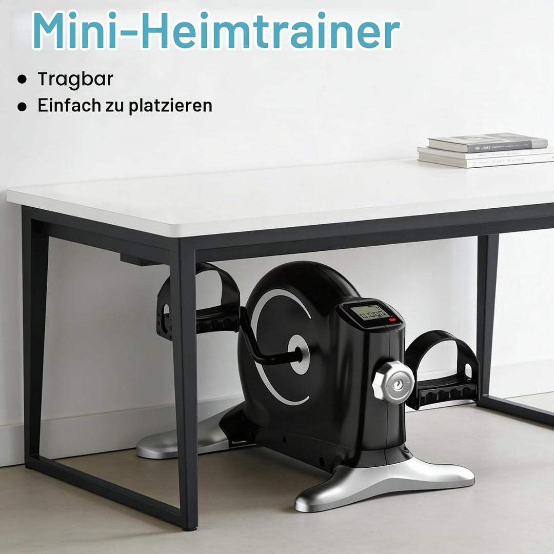 TODO Pedaltrainer für Senioren mit LCD-Display, Mini Bike Heimtrainer Schwarz, Verstellbarer Widerst