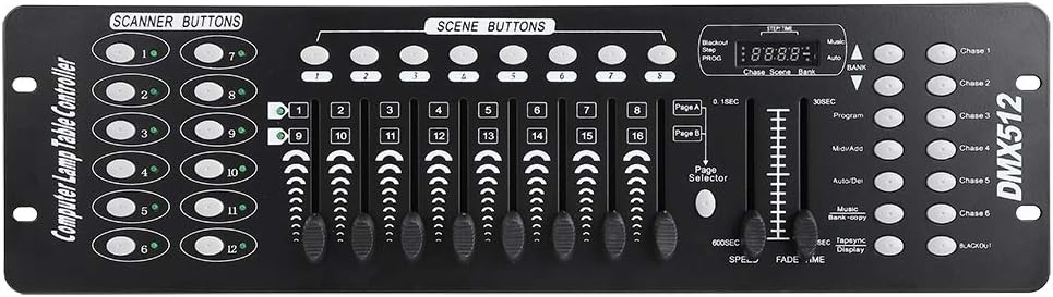 Bühnenlicht-Controller, 192 Kanäle DMX-Bühnenlicht-Konsole Partylicht-Controller-Panel für Schulkonz