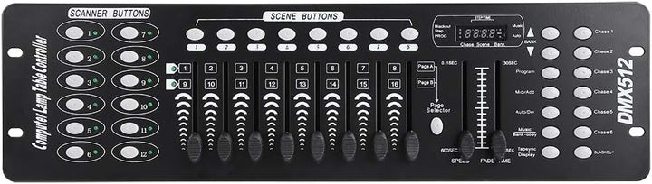 Bühnenlicht-Controller, 192 Kanäle DMX-Bühnenlicht-Konsole Partylicht-Controller-Panel für Schulkonz
