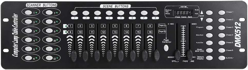 Bühnenlicht-Controller, 192 Kanäle DMX-Bühnenlicht-Konsole Partylicht-Controller-Panel für Schulkonz