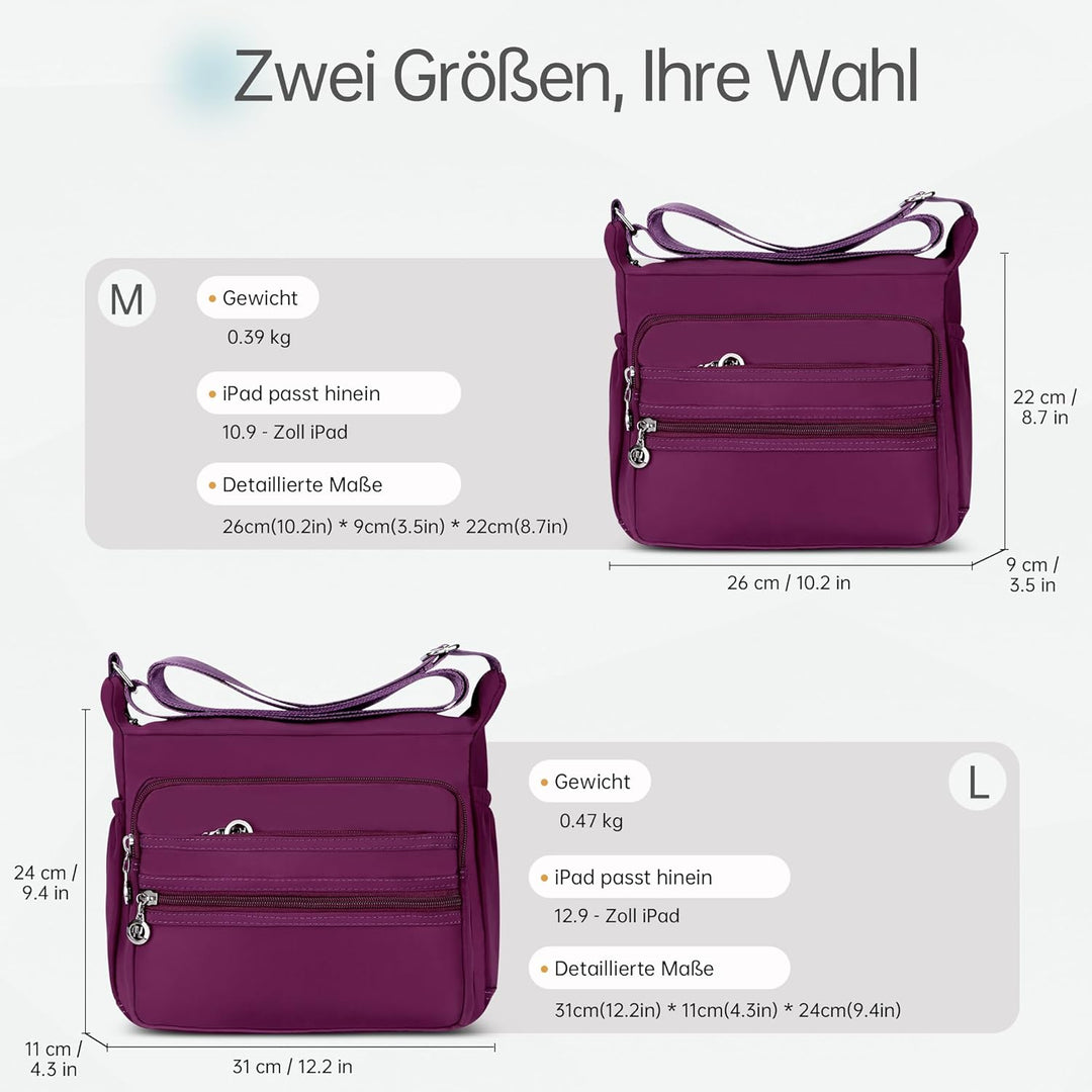 DIRRONA Damen Umhängetasche Casual Gross Kapazität Schultertasche Wasserdicht Damen Reise Arbeit Läs