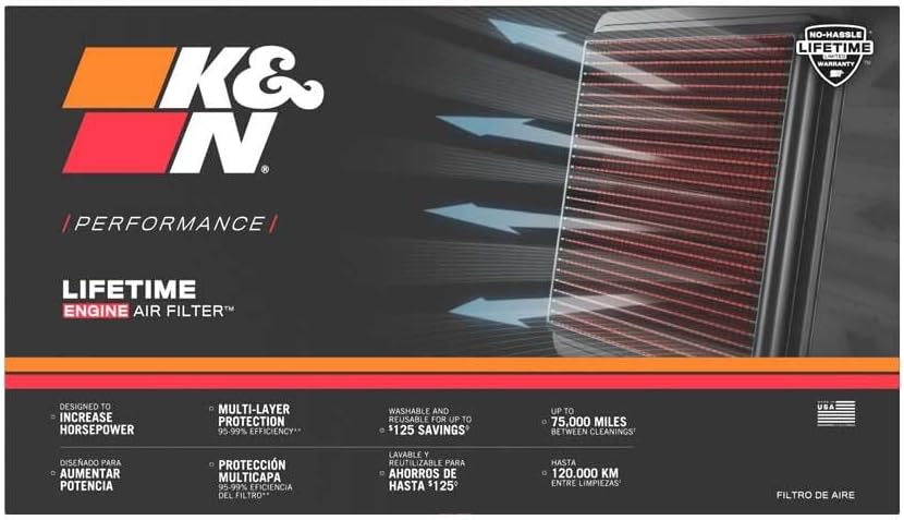 K&N 33-2881 Motorluftfilter: Hochleistung, Prämie, Abwaschbar, Ersatzfilter,Erhöhte Leistung, 2004-2
