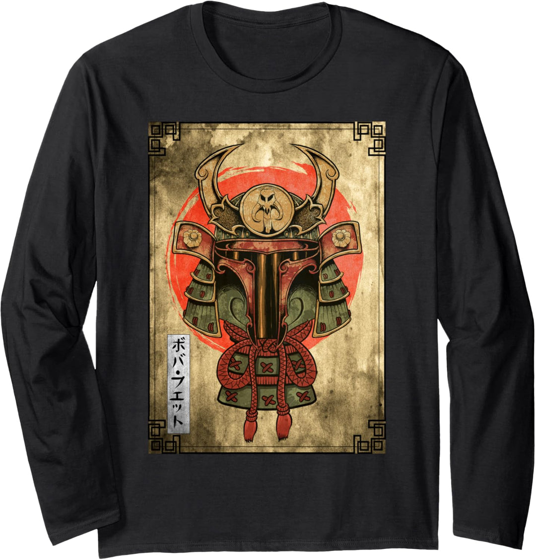 Star Wars Boba Fett Samurai Helmet Langarmshirt