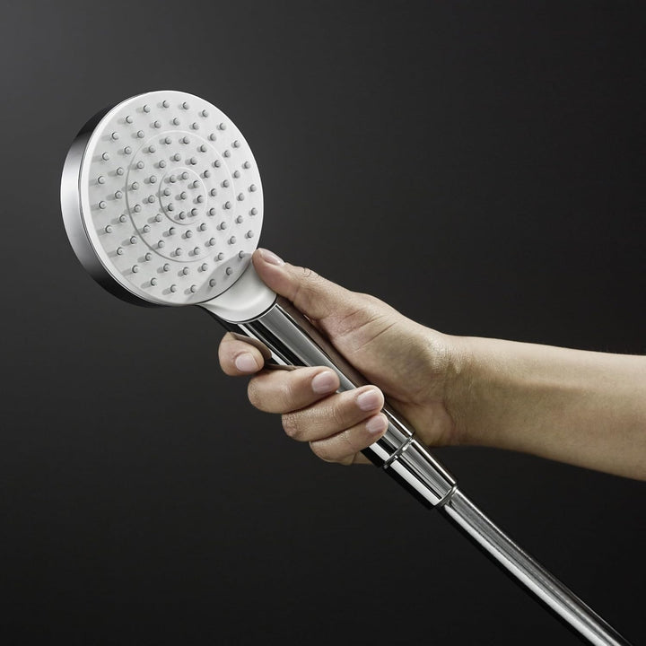 hansgrohe wassersparender Duschkopf Crometta, Sparduschkopf, Duschbrause, Weiss/Chrom