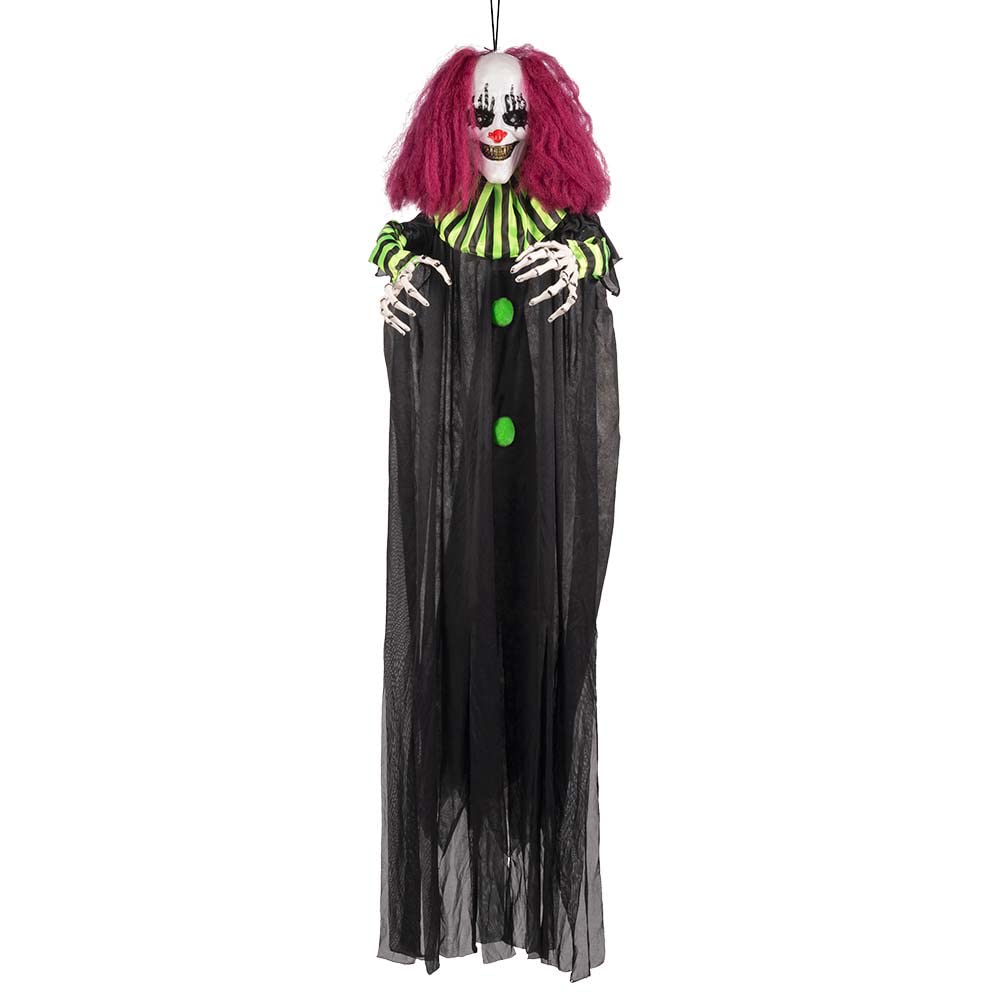 Boland 73047 - Hängender Terror-Clown, Grösse 130 cm, leuchtende Augen und Sound, Batteriebetrieb, S