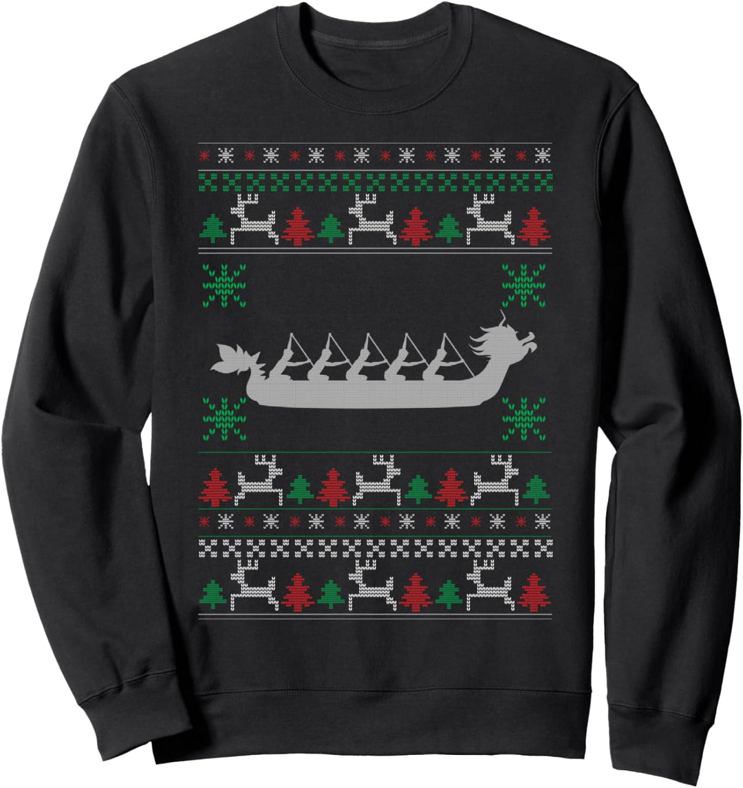 Drachenboot Weihnachten - Lustiges Paddel Ugly Christmas Sweatshirt