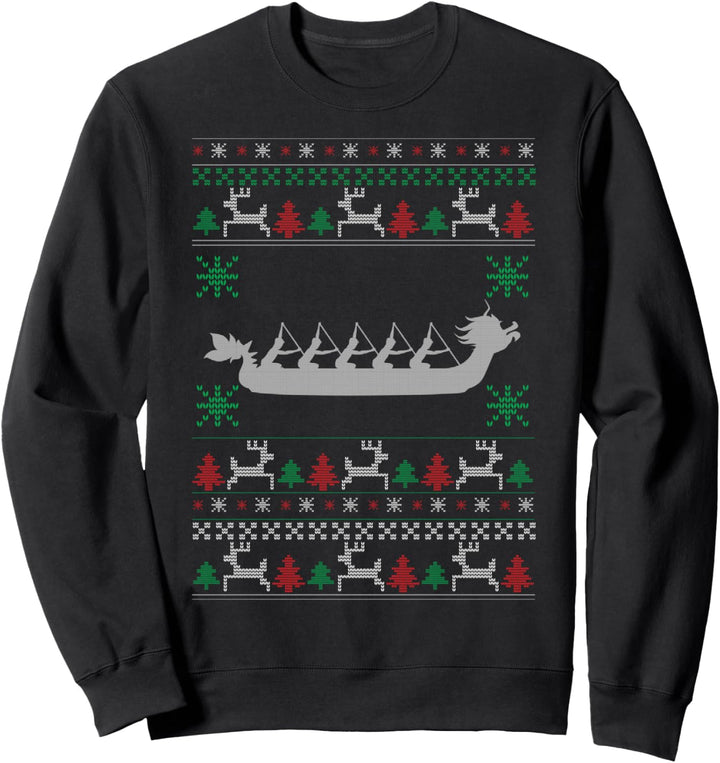 Drachenboot Weihnachten - Lustiges Paddel Ugly Christmas Sweatshirt