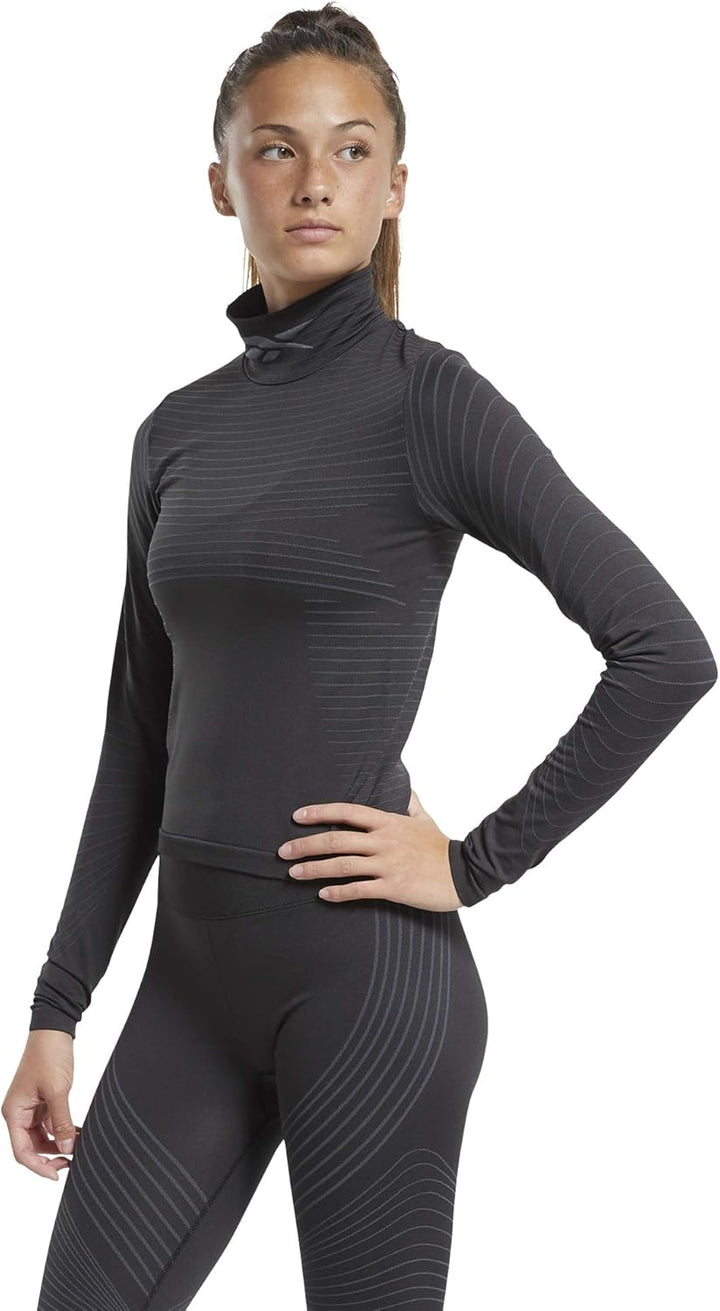 Reebok Damen Ts Thermowarm Smls Ls Nahtlos XS Schwarz, XS Schwarz