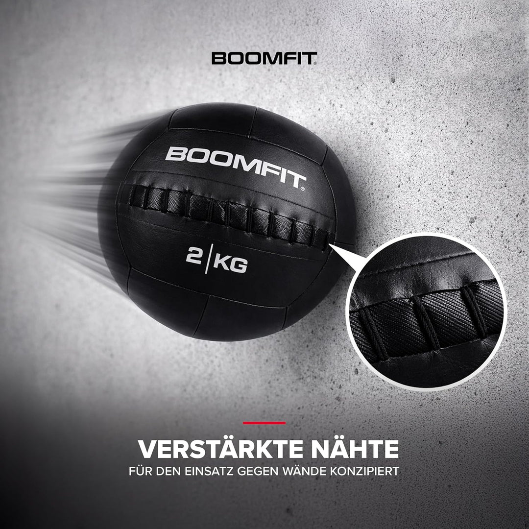 BOOMFIT Unisex-Erwachsene Wall Ball 2Kg Wandball, Black, One Size