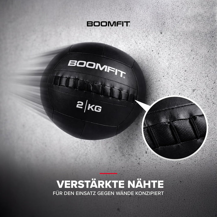 BOOMFIT Unisex-Erwachsene Wall Ball 2Kg Wandball, Black, One Size