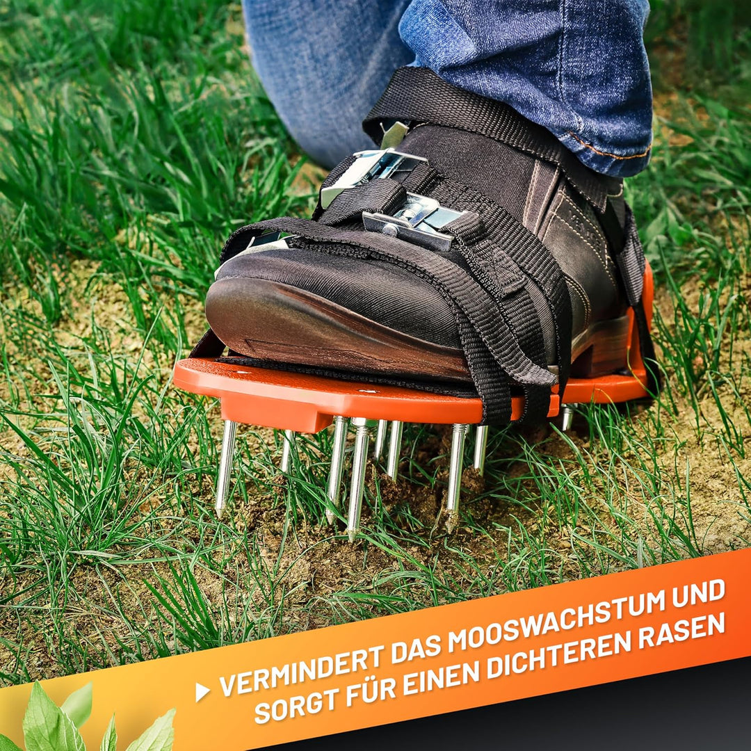 GRÜNTEK Rasenlüfter-Nagelschuhe für gesündere Rasenflächen, rutschfestes, rostfreie Dornen, zum Rase