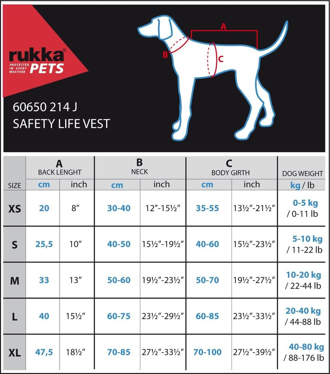 Rukka Pets Safety Life Vest Rettungsweste für Hunde Orange XL, Orange XL