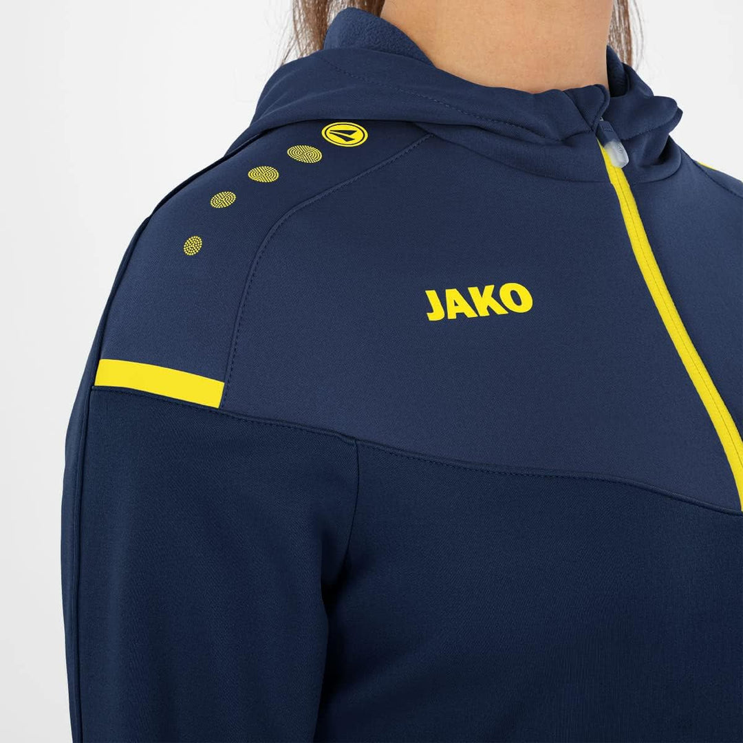Jako Damen Kapuzenjacke Champ 2.0, marine/darkblue/skyblue, 44, 6820 34 Marine/Darkblue/Neongelb, 34