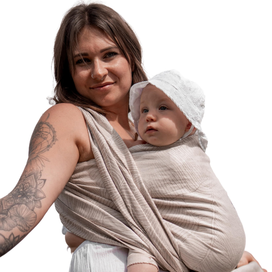 Hoppediz Babytragetuch gewebt ab Geburt, ergonomisches Tragetuch für Neugeborene und Kleinkinder, kb