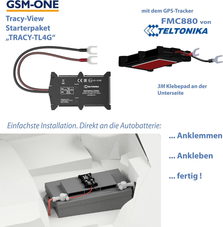 GPS SOFORTSTARTPAKET TRACY-TL4G LTE von GSM-One. Ortungslösung für PKW/LKW/Boot. Anbringen .. fertig