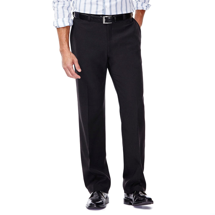 Haggar Herren Klassische Hose, Blickdicht Standard 32W / 30L Schwarz, Standard 32W / 30L Schwarz
