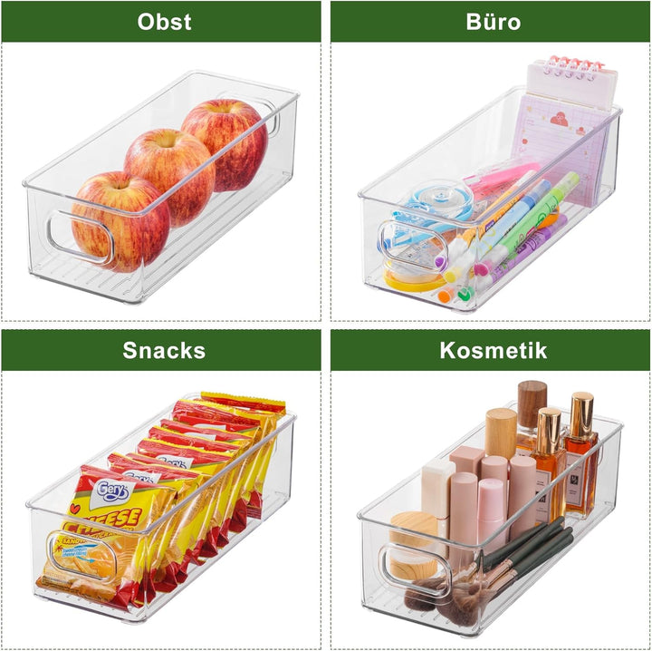 2er Pack Kühlschrank Organizer Aufbewahrung Boxen Set, Fridge Organizer Schublade Ordnungssystem Sta