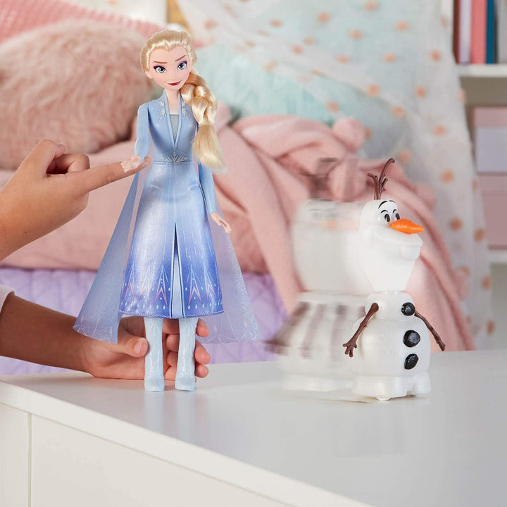 Disney Frozen Talk and Glow Olaf and Elsa Dolls, Remote Control Elsa Activates Talking, Dancing, Glo
