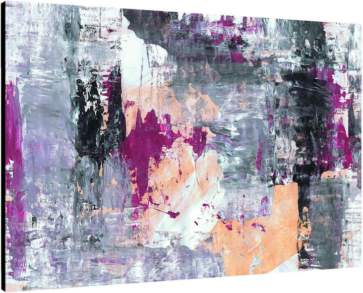 Paul Sinus Art 60x80cm Abstrakt006_Leinwandbild Abstrakte Kunst - brombeer - Kunstdruck auf Leinwand