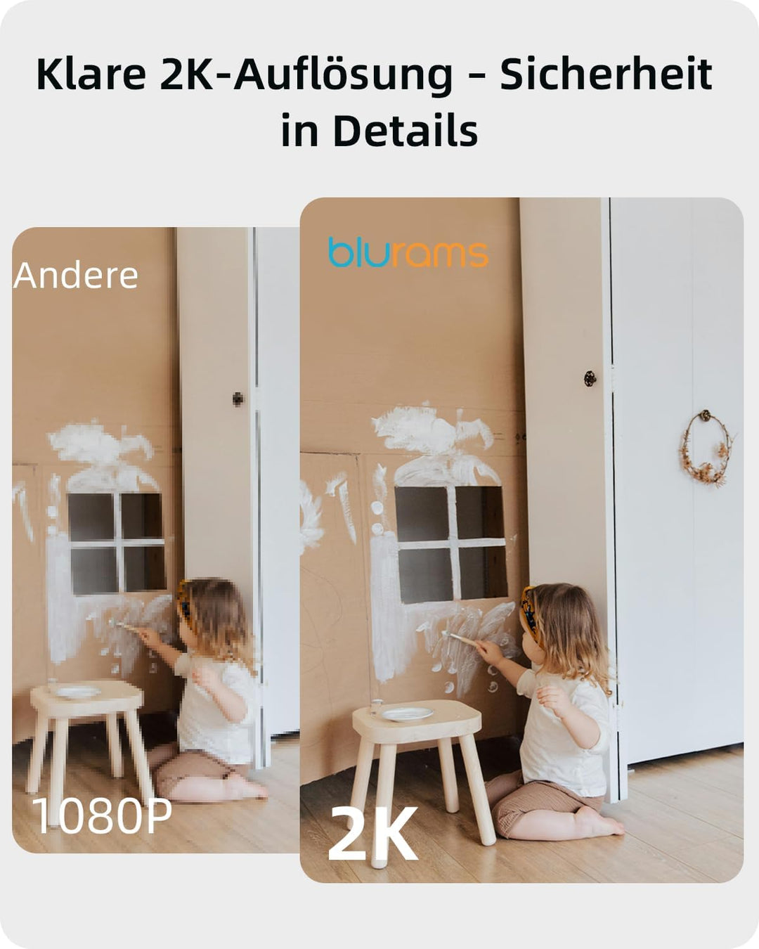 blurams 2K Überwachungskamera Innen, 360° WLAN Kamera,Bewegungsverfolgung Nachtsicht Haustier Kamera