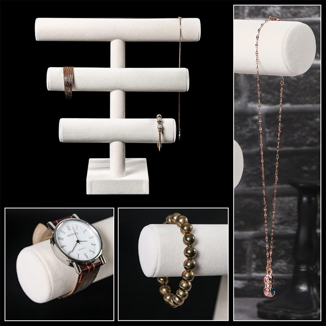 3-stöckiger Armbandhalter, Armband-Display zum Verkauf, beigefarbener Schmuckständer für Armreifen,