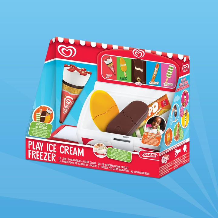 Authentische Langnese Spielzeug-Eistruhe von Casdon | Laden-Spielset für Kinder ab 2 Jahren | Mit au