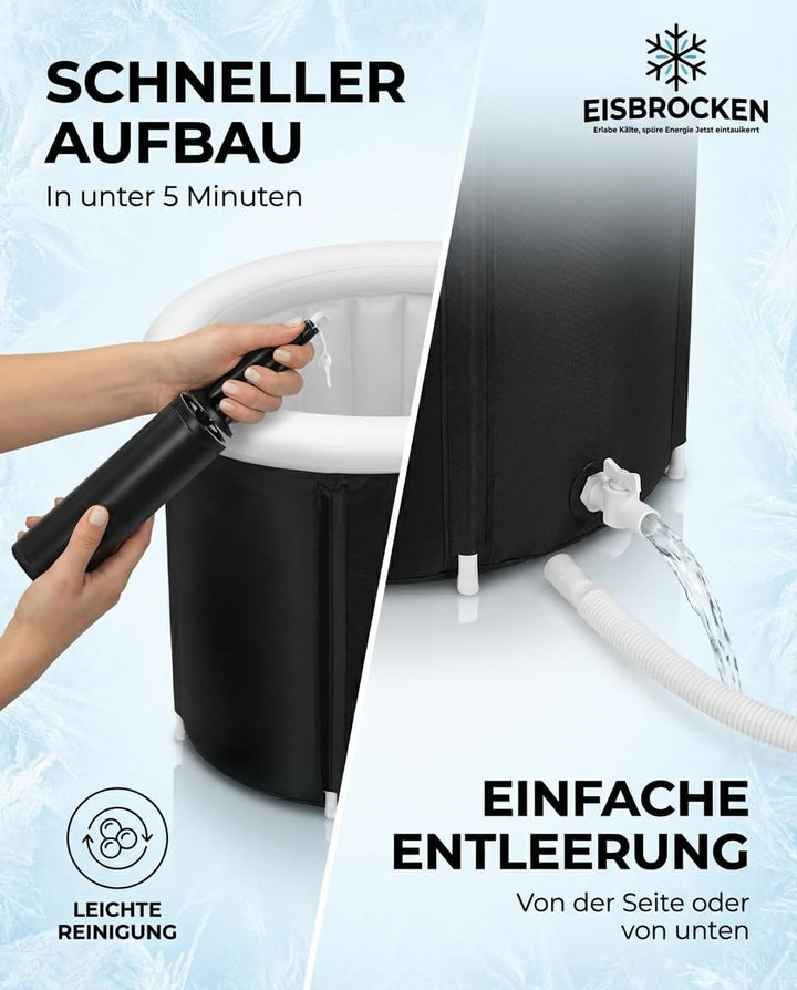 Das Original Eisbaden Tonne, Faltbare Eistonne 80 cm Ø mit 5 Schicht Isolierung für Sport, Regenerat