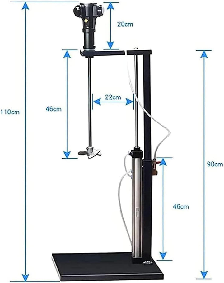 Pneumatischer Farbmischer 1/4 PS Rührwerk 20L/5gal Mischer mit Ständer, Edelstahl Rührmaschine 2600