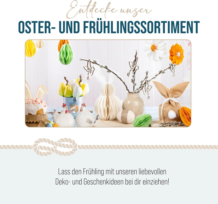 Logbuch-Verlag 4er Set Keramik-Eier stehend – Osterdeko in Grün Creme Orange Gelb – Frühling Tischde
