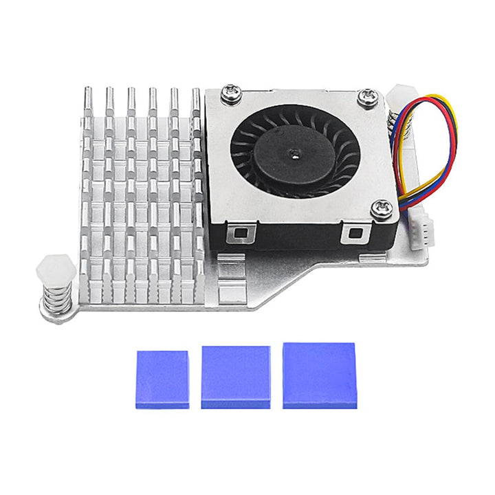 Aktiver Kühler für Raspberry Pi 5 4 GB/8 GB mit PWM-Lüfter und Aluminium-Kühlkörper (Silber)