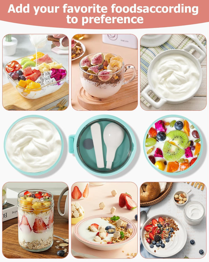 Müslibecher to Go 710ml mit Löffel,Frühstücksdose,Auslaufsichere Joghurtbecher to Go Kinder,Spülmasc