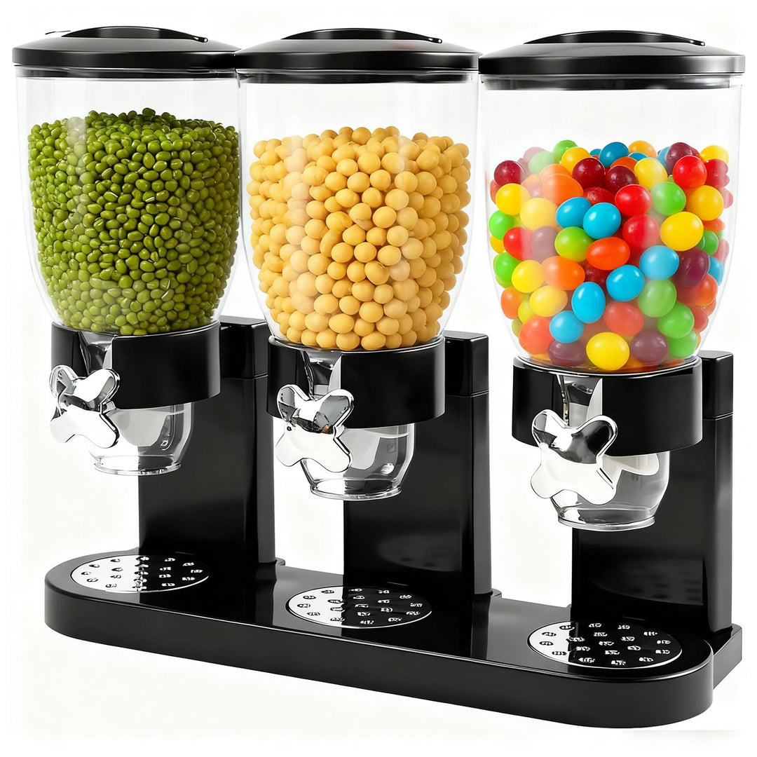 Cereal Dispenser 2L, Dreifacher Müsli Verteiler für die Arbeitsplatte, Müslispender 3er Set Luftdich