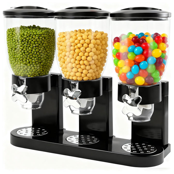 Cereal Dispenser 2L, Dreifacher Müsli Verteiler für die Arbeitsplatte, Müslispender 3er Set Luftdich