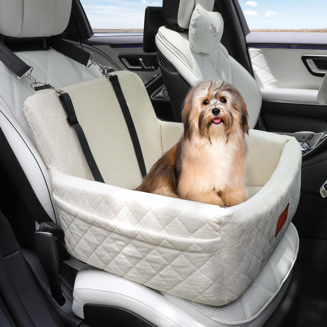 Hundefahrersitz für kleine/mittlere Hunde, tragbare Reisehundebett mit Memory-Schaum, abnehmbar und
