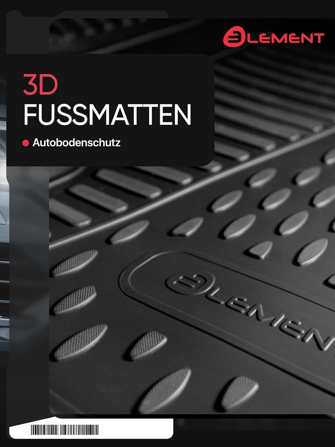 Element 3D Passgenaue Premium Antirutsch Gummimatten Fussmatten SEAT Alhambra 2017-> MPV Mk2 7N 5-Te