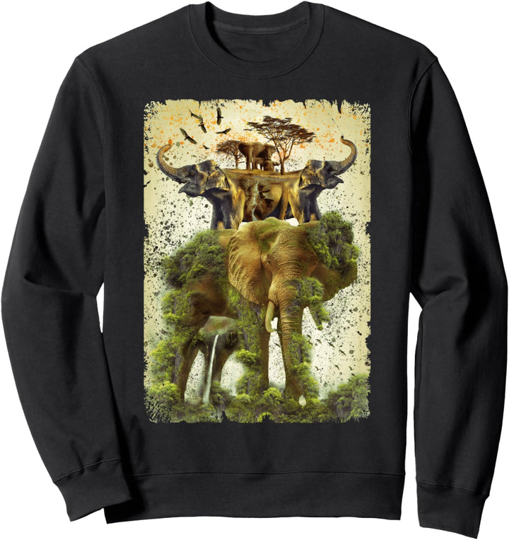 Fantasie Afrikanischer Elefant Natur Mystisches Tier Sweatshirt