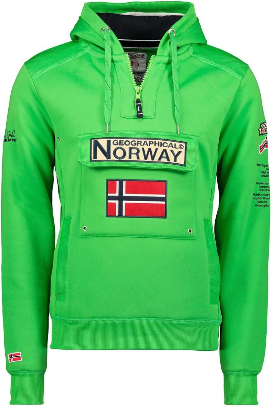 Geographical Norway GYMCLASS Men - Herren Kapuzenpullover Hoody S Grün, S Grün