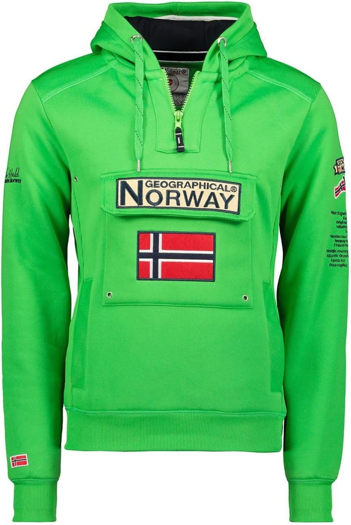 Geographical Norway GYMCLASS Men - Herren Kapuzenpullover Hoody S Grün, S Grün
