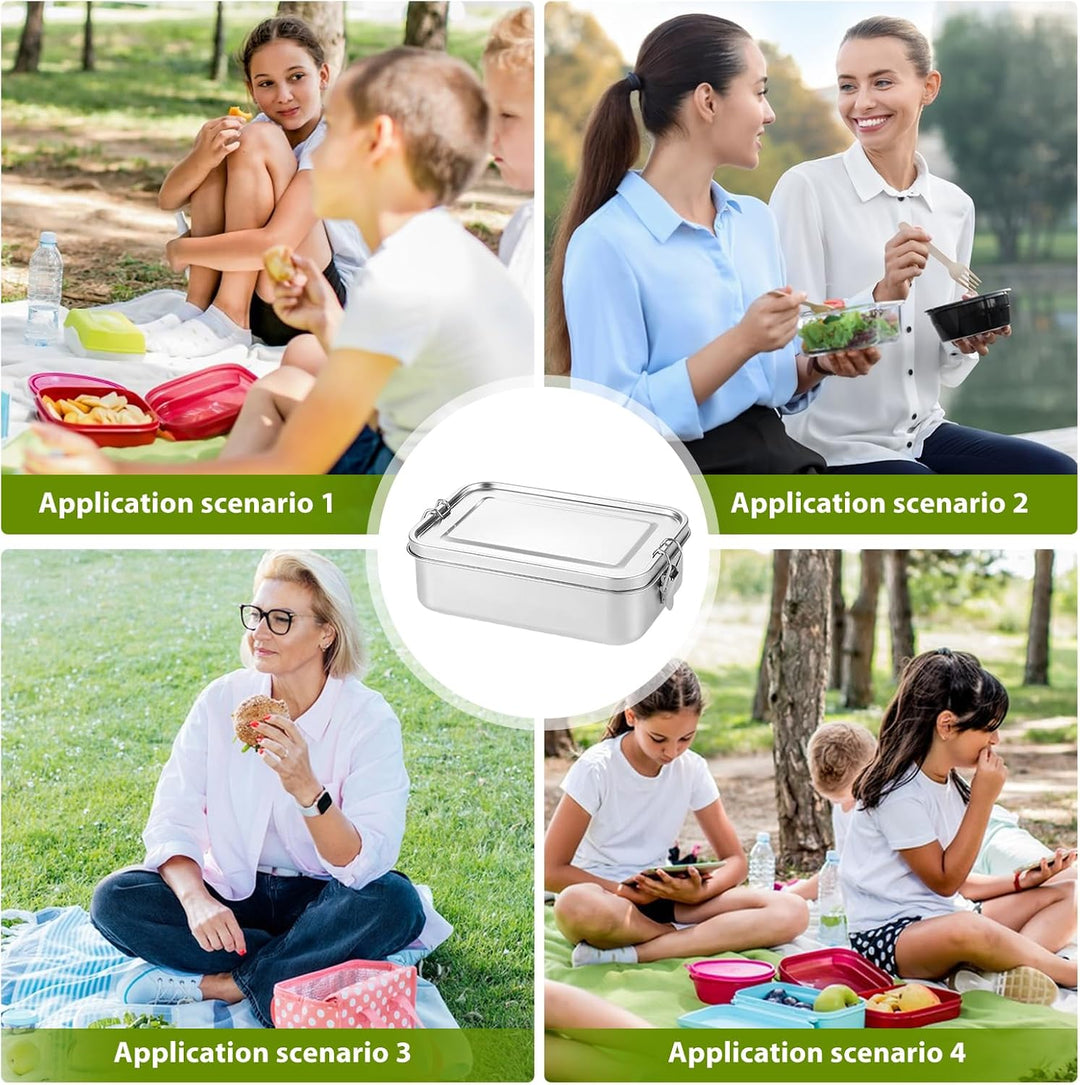 Edelstahl Brotdose, 3er Pack Lunchbox Edelstahl, Vesperdose Volumina 850ml 1400ml 2400ml, Stahl-Brot
