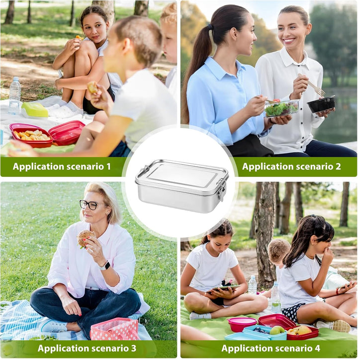 Edelstahl Brotdose, 3er Pack Lunchbox Edelstahl, Vesperdose Volumina 850ml 1400ml 2400ml, Stahl-Brot