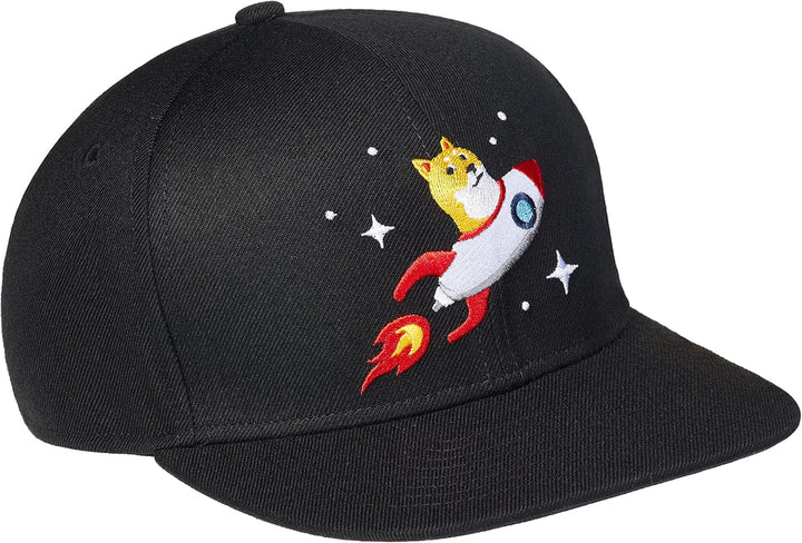 Cadency® Snapback Dogecoin, Damen und Herren, Krypto, Grössenverstellbar, Schwarz