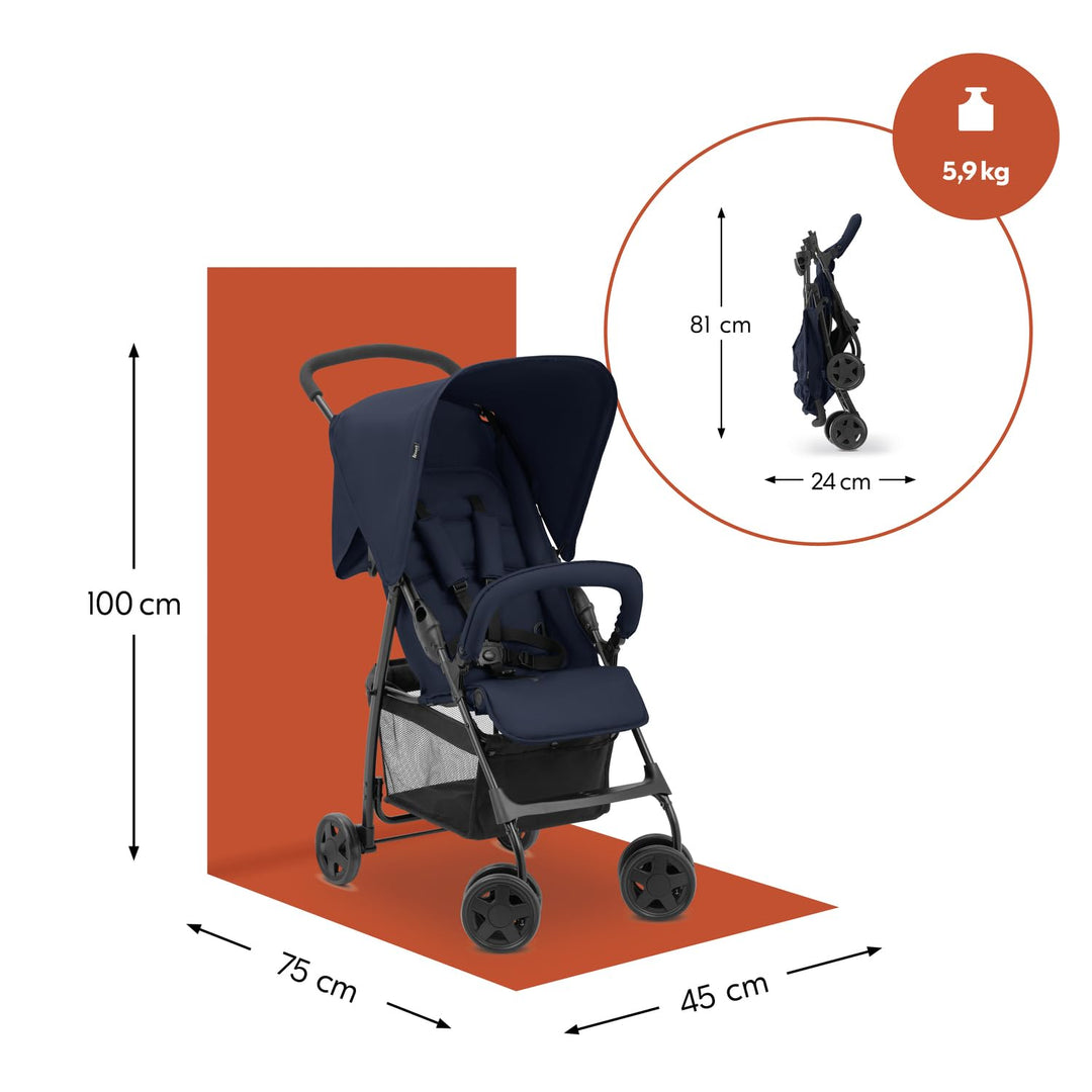 hauck Buggy Sport, Ultra Leicht - nur 5,9 kg, für Kinder bis 15 kg, Klein Zusammenklappbar, Reisebug