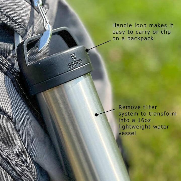 ESPRO Reise French Press Ultralight, Mini Coffee Maker mit Thermo-Funktion, 475ml, edelstahl Edelsta