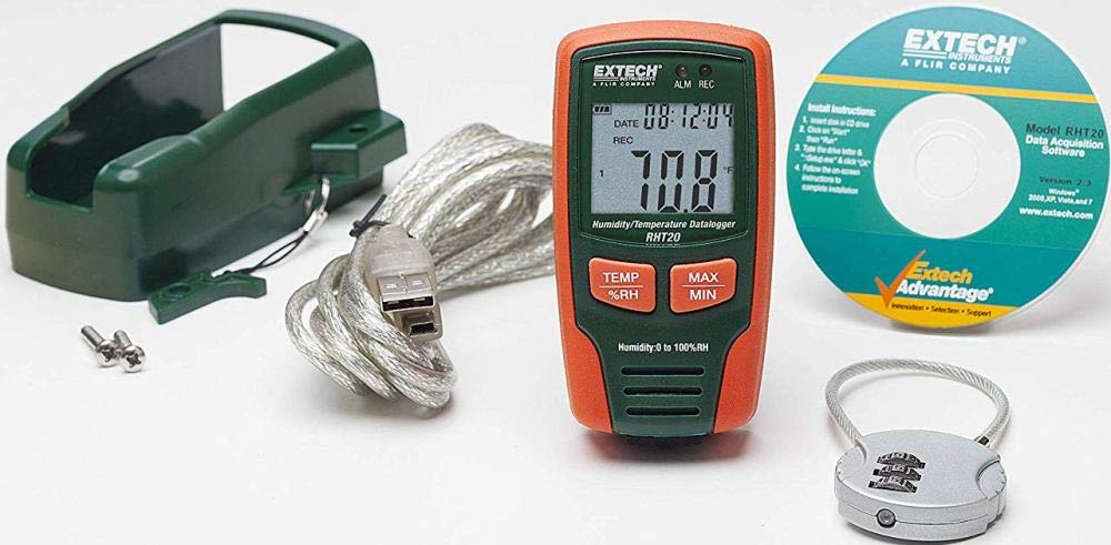 Extech Luftfeuchte- und Temperatur-Datenlogger mit LCD-Display, 1 Stück, RHT20, RHT20