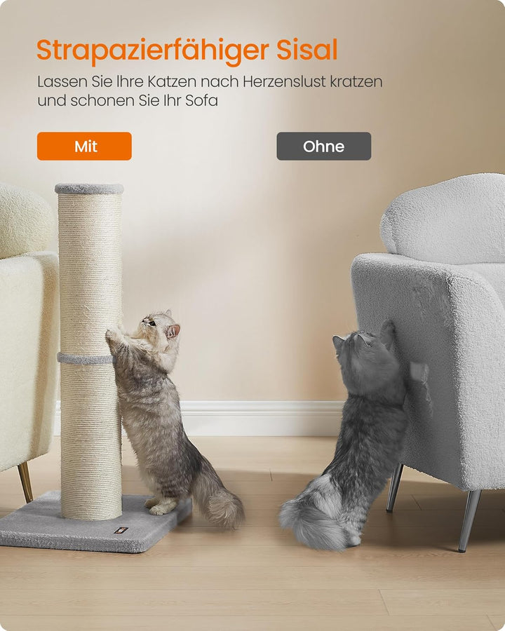 Feandrea Kratzbaum, 85 cm hoch, Kratzsäule XXL, 17 cm Dicker Stamm, Katzenbaum, Kratzstamm auch für