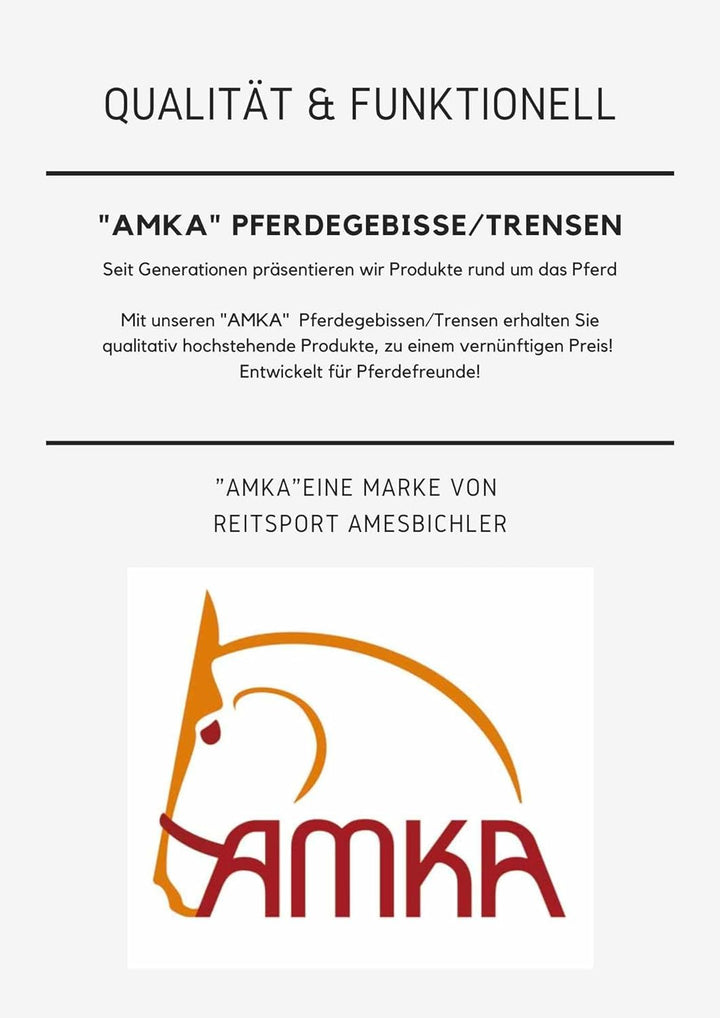 AMKA Knebeltrense Schenkeltrense doppelt gebrochen mit Kupferrolle Edelstahl Stärke 15 mm Ringe 45 m