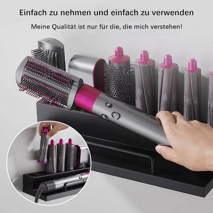 Wandhalterung Curling Halter Organizer Stand Lagerregal für Dyson Airwrap, Edelstahl ohne Stanzen Au