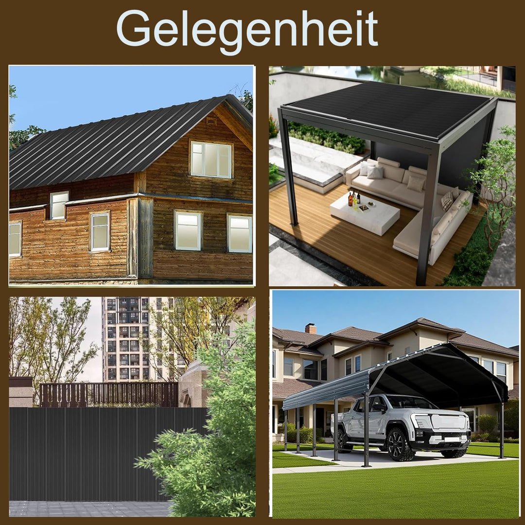 Trapezbleche 24 Stück Wellblechplatten für dach, 115 x 45 cm, 12.42m², Geeignet für Carportdächer un