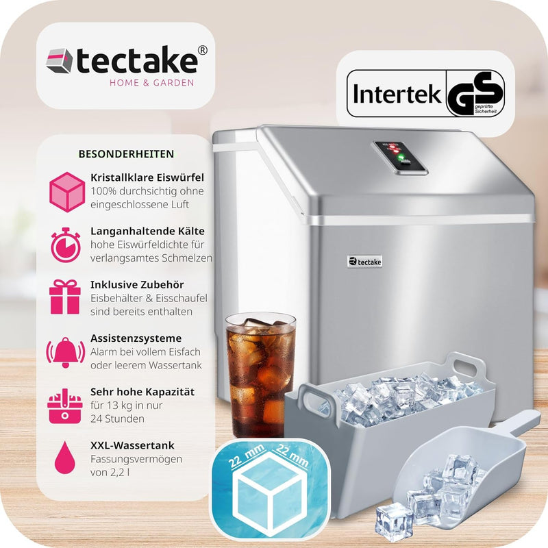 TecTake Profi Eiswürfelmaschine für klare