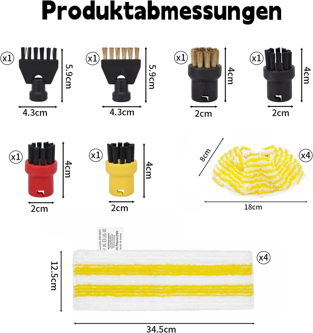14 Stück Ersatzpads Set Kompatibel für Kärcher Dampfreiniger Zubehör EasyFix SC 1, SC 2, SC 3, SC 4,